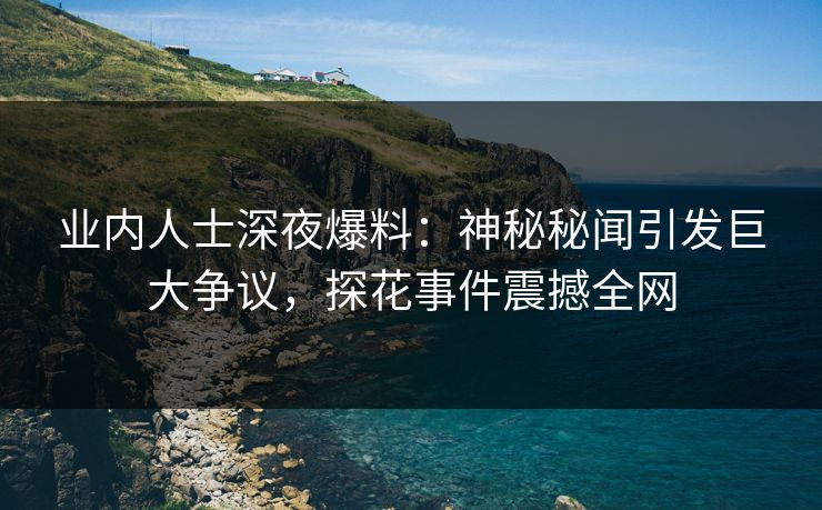 业内人士深夜爆料：神秘秘闻引发巨大争议，探花事件震撼全网