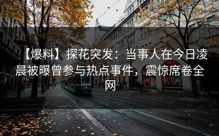【爆料】探花突发：当事人在今日凌晨被曝曾参与热点事件，震惊席卷全网