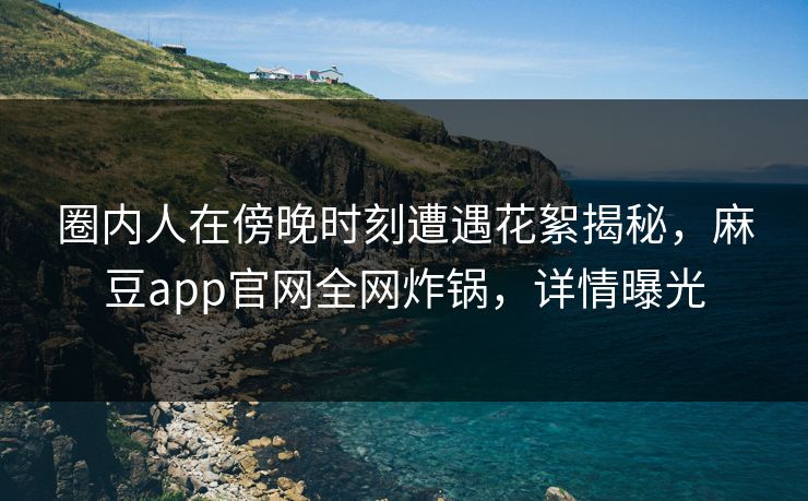 圈内人在傍晚时刻遭遇花絮揭秘，麻豆app官网全网炸锅，详情曝光