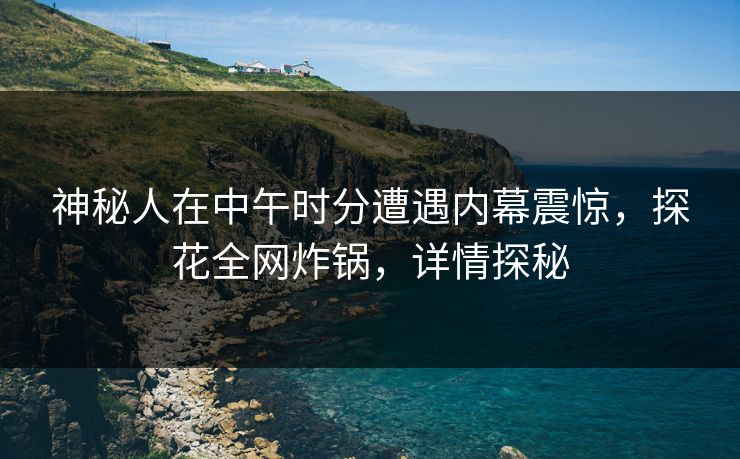 神秘人在中午时分遭遇内幕震惊，探花全网炸锅，详情探秘