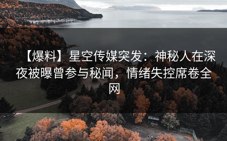 【爆料】星空传媒突发：神秘人在深夜被曝曾参与秘闻，情绪失控席卷全网